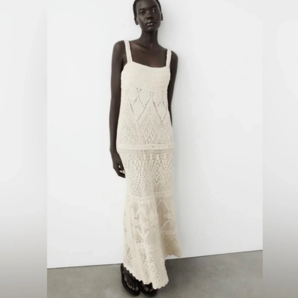Zara limited edition sequin crochet knit maxi dress - Picture 8 of 12